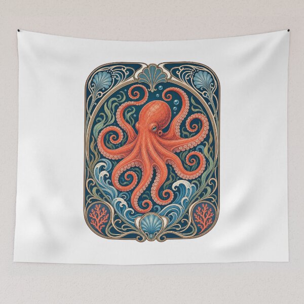 Item preview, Belle Epoque Octopus Vintage Ocean Art designed and sold by AntiqueImages.