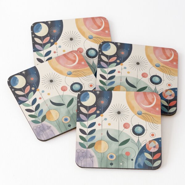 Item preview, Celestial Garden Abstraction Modern Geometric Floral Art designed and sold by Tamas Das.