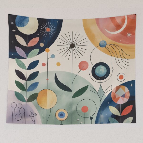 Item preview, Celestial Garden Abstraction Modern Geometric Floral Art designed and sold by Tamas Das.