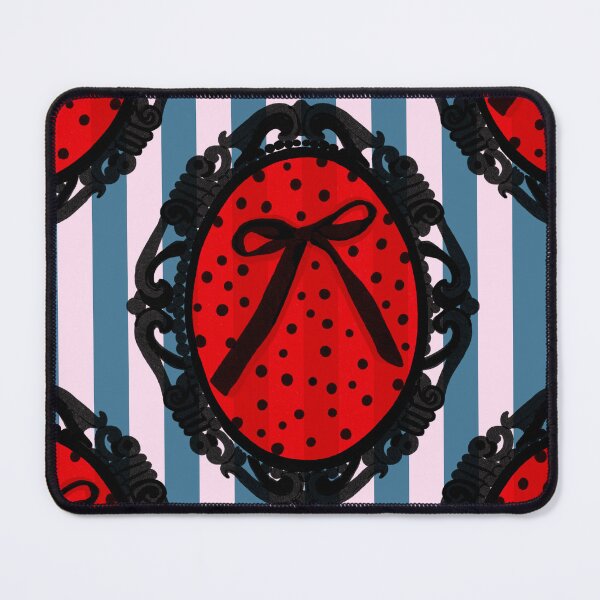 Item preview, My Gothic Romance – Victorian Cameo Bow Pattern in Pink Black and Crimson designed and sold by VirtuallyCreativ .