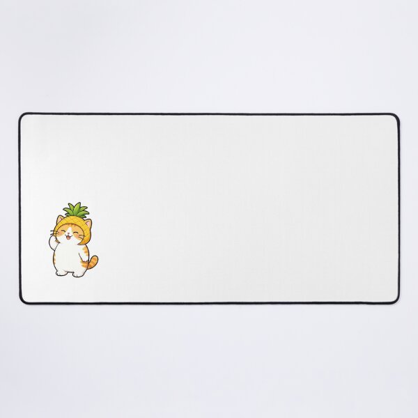 Item preview, Cute Orange Cat Wearing Pineapple Hat Kawaii Tropical Fruit Ginger Kitty Illustration designed and sold by NoopnyangStudio.