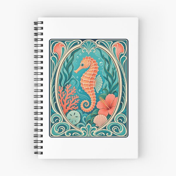 Item preview, Vintage Art Nouveau Seahorse Coastal Florida designed and sold by AntiqueImages.