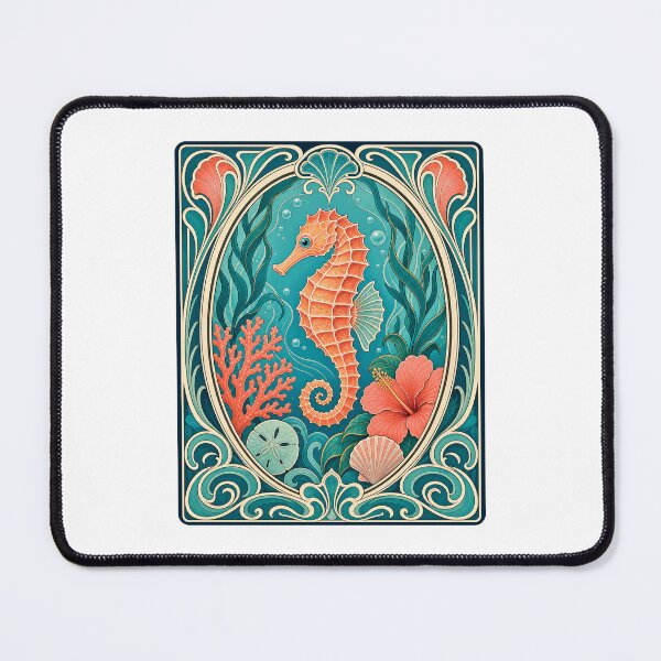 Item preview, Vintage Art Nouveau Seahorse Coastal Florida designed and sold by AntiqueImages.