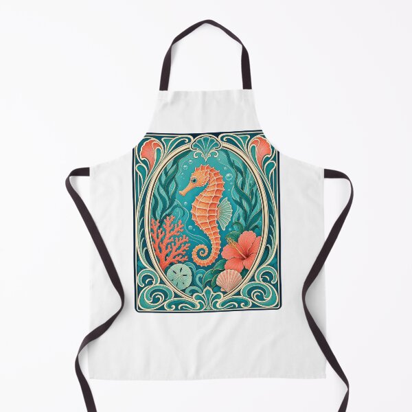 Item preview, Vintage Art Nouveau Seahorse Coastal Florida designed and sold by AntiqueImages.
