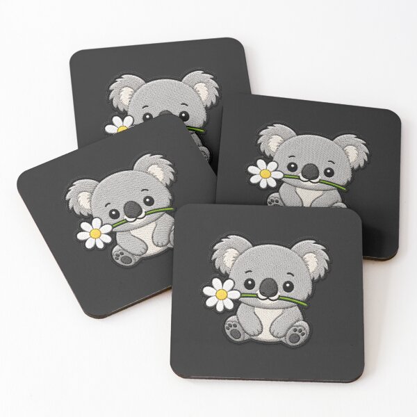 Item preview, Cute Koala Holding a Flower Embroidery Patch designed and sold by ColorSplash123.