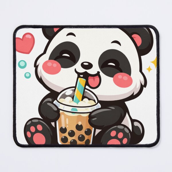 Item preview, kawaii cartoon fun panda with bubble tea designed and sold by TariqAlNoor.