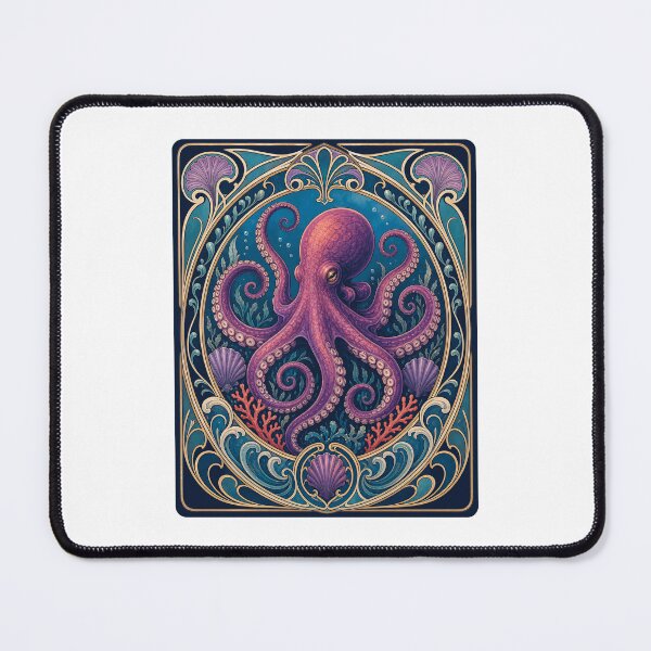 Item preview, Purple Octopus Art Nouveau Vintage Style designed and sold by AntiqueImages.