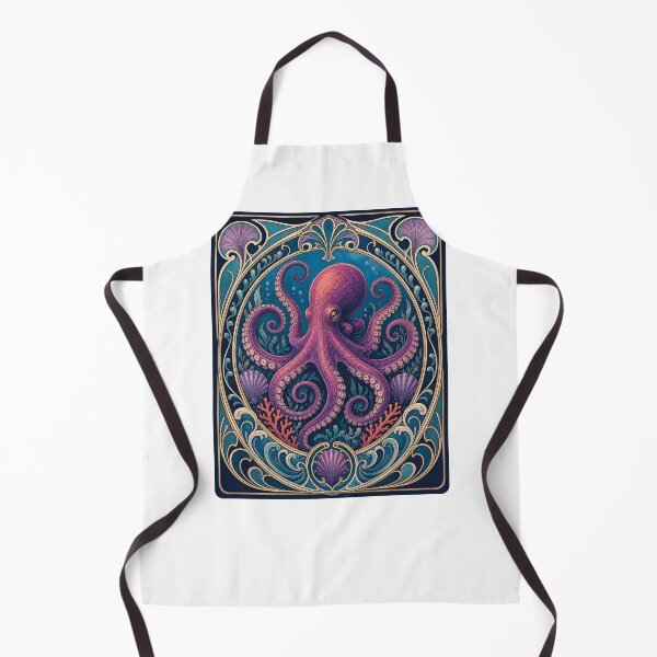 Item preview, Purple Octopus Art Nouveau Vintage Style designed and sold by AntiqueImages.