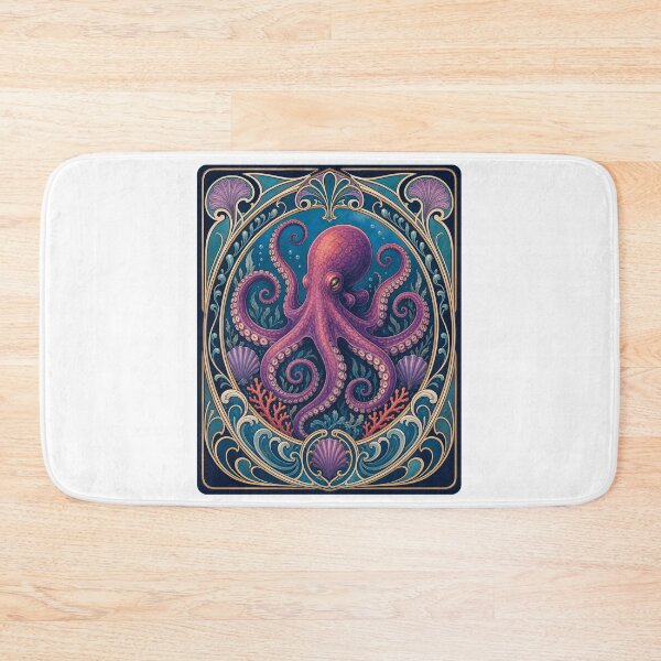 Item preview, Purple Octopus Art Nouveau Vintage Style designed and sold by AntiqueImages.