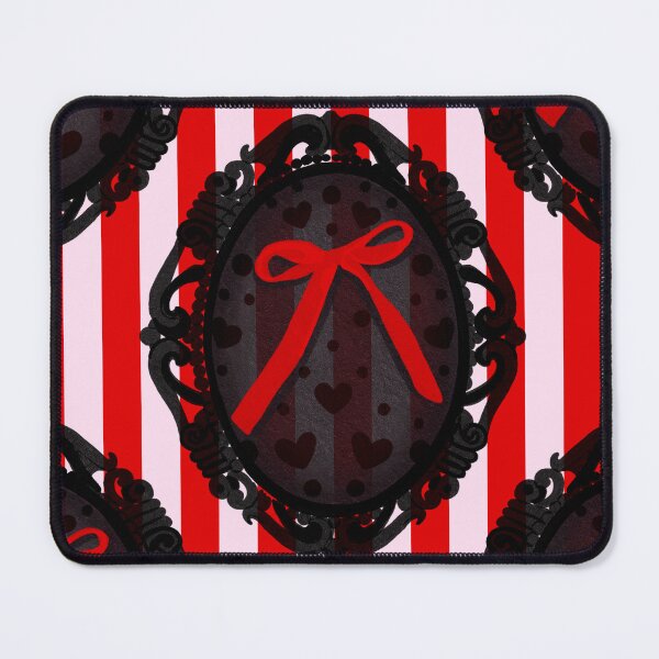 Item preview, My Gothic Romance – Victorian Cameo Bow Pattern in Pink Black and Crimson designed and sold by VirtuallyCreativ .
