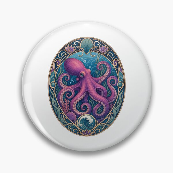 Item preview, Vintage Art Nouveau Octopus Ocean Design designed and sold by AntiqueImages.