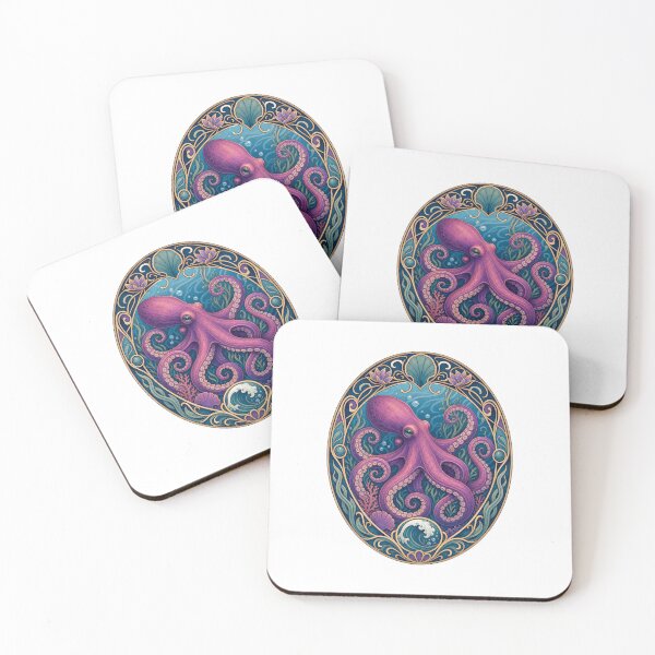 Item preview, Vintage Art Nouveau Octopus Ocean Design designed and sold by AntiqueImages.