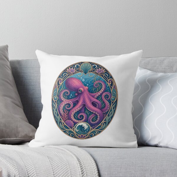 Item preview, Vintage Art Nouveau Octopus Ocean Design designed and sold by AntiqueImages.