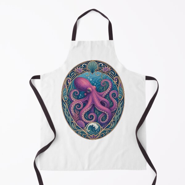 Item preview, Vintage Art Nouveau Octopus Ocean Design designed and sold by AntiqueImages.