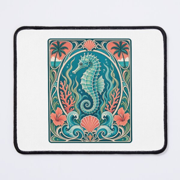 Item preview, Art Nouveau Seahorse Tropical Ocean designed and sold by AntiqueImages.