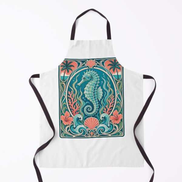 Item preview, Art Nouveau Seahorse Tropical Ocean designed and sold by AntiqueImages.