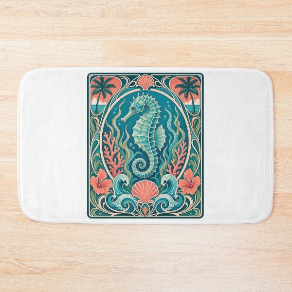 Item preview, Art Nouveau Seahorse Tropical Ocean designed and sold by AntiqueImages.