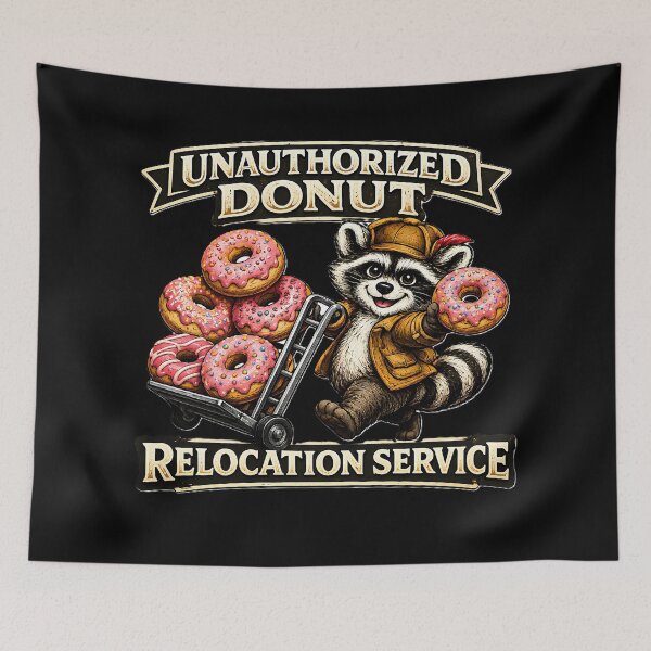 Item preview, Unauthorized Donut Relocation Service Shirt Funny Raccoon Donut Lover Gift Trash Panda Snack Bandit T-Shirt designed and sold by clockedoutwearshop.