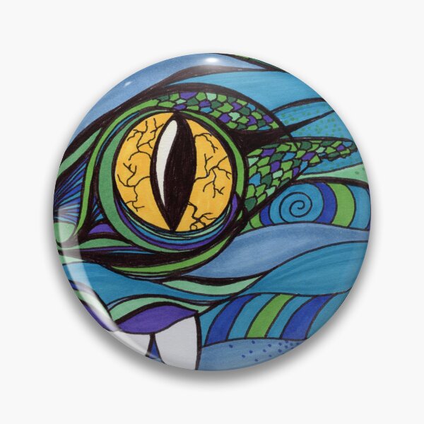 Item preview, Ocean Monster Eye – Abstract Blue Waves and Dragon Art designed and sold by Cass Harker Studio.