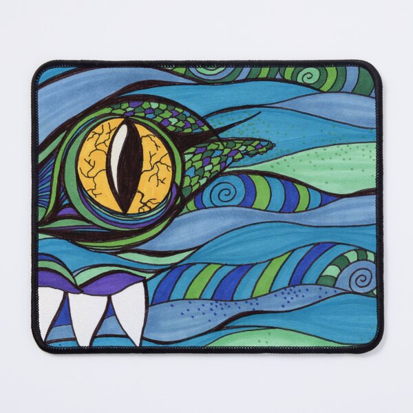Item preview, Ocean Monster Eye – Abstract Blue Waves and Dragon Art designed and sold by Cass Harker Studio.