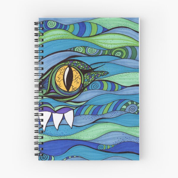 Item preview, Ocean Monster Eye – Abstract Blue Waves and Dragon Art designed and sold by Cass Harker Studio.