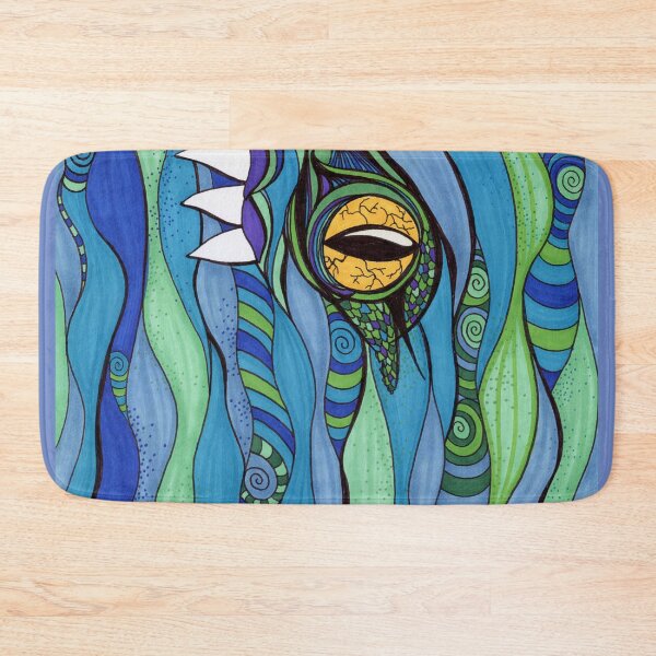 Item preview, Ocean Monster Eye – Abstract Blue Waves and Dragon Art designed and sold by Cass Harker Studio.