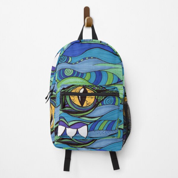 Item preview, Ocean Monster Eye – Abstract Blue Waves and Dragon Art designed and sold by Cass Harker Studio.