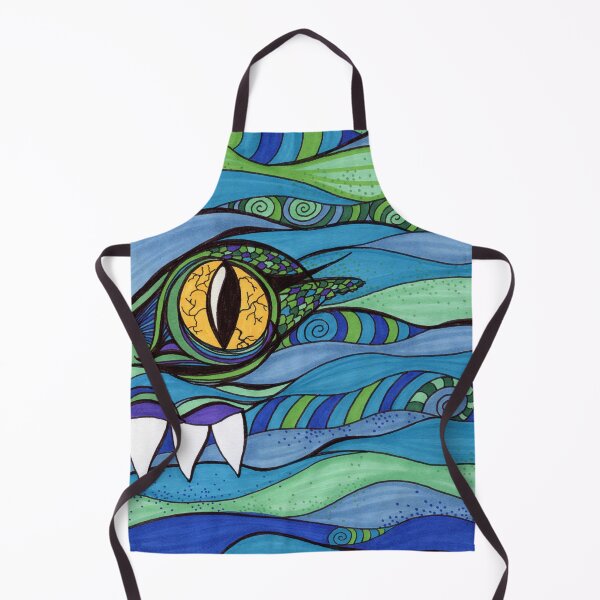 Item preview, Ocean Monster Eye – Abstract Blue Waves and Dragon Art designed and sold by Cass Harker Studio.