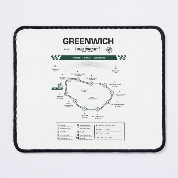 Item preview, Greenwich Pub Circuit Heritage Map designed and sold by The Circuit Collection.