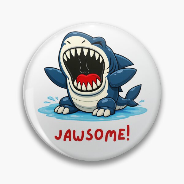 Item preview, JAWSOME! – Cute Fierce Cartoon Shark Illustration designed and sold by ROARSOME DESiGNS.