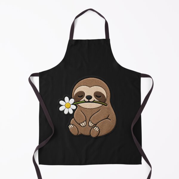 Item preview, Cute Sloth Holding a Flower Embroidery Patch designed and sold by ColorSplash123.