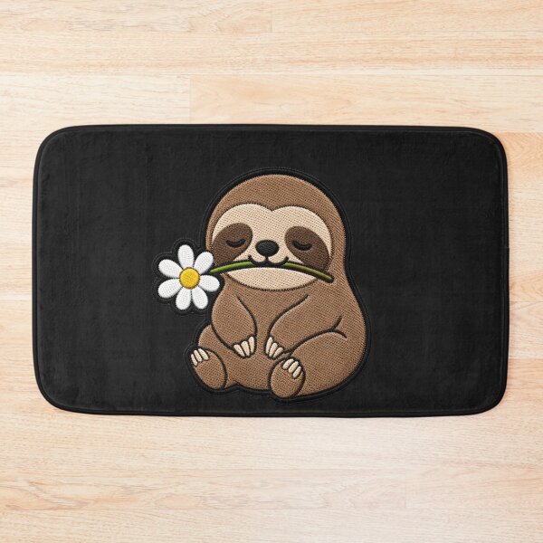 Item preview, Cute Sloth Holding a Flower Embroidery Patch designed and sold by ColorSplash123.