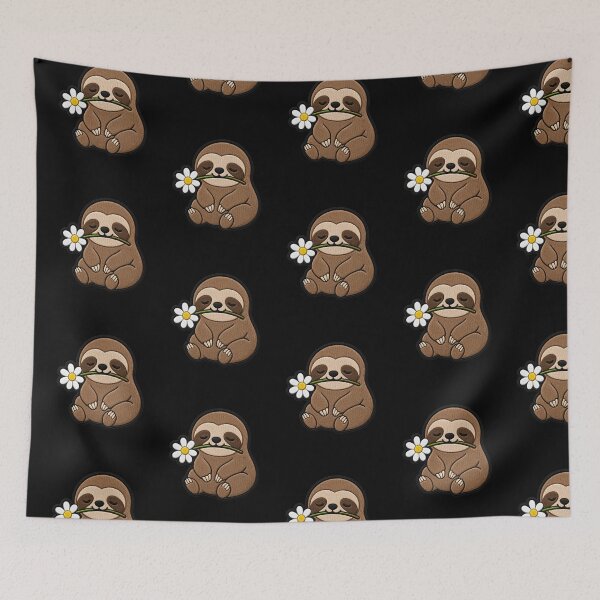 Item preview, Cute Sloth Holding a Flower Embroidery Patch designed and sold by ColorSplash123.