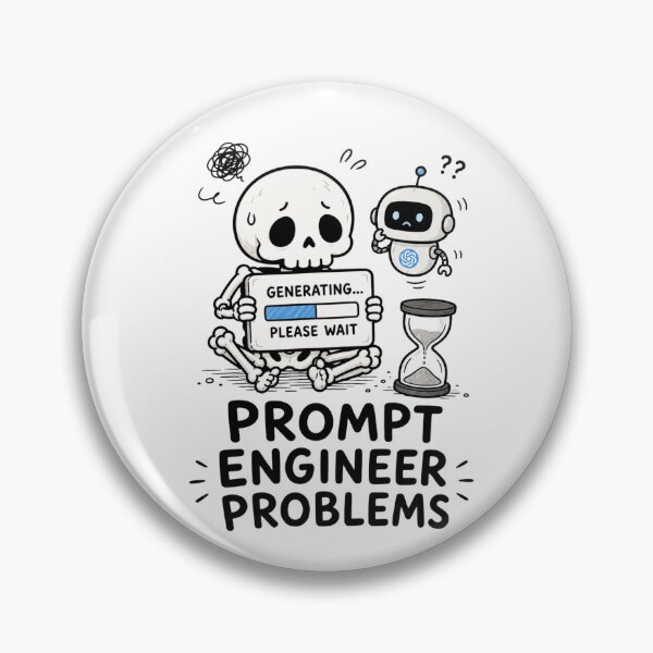 Item preview, Funny AI Shirt Skeleton Generating Please Wait — Cute Robot Humor Gift for Programmers and Tech Nerds designed and sold by MaynyStudio.