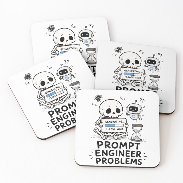Item preview, Funny AI Shirt Skeleton Generating Please Wait — Cute Robot Humor Gift for Programmers and Tech Nerds designed and sold by MaynyStudio.