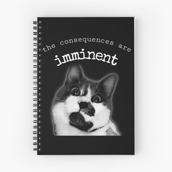 Item preview, Consequences are imminent funny biltong cat in black designed and sold by BeesBarn.