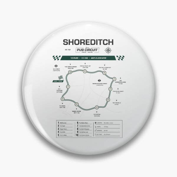Item preview, Shoreditch Pub Circuit Heritage Map designed and sold by CircuitDesign.