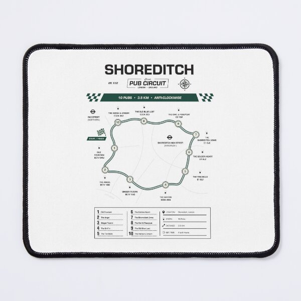 Item preview, Shoreditch Pub Circuit Heritage Map designed and sold by CircuitDesign.