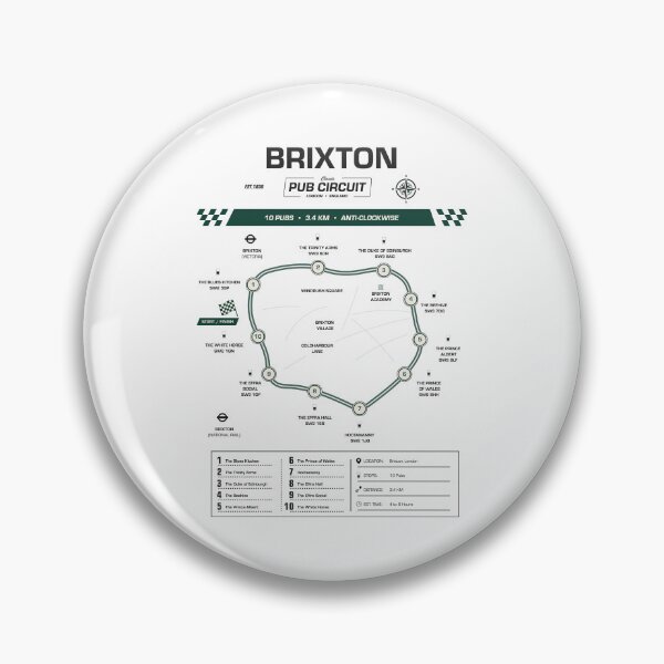 Item preview, Brixton Pub Circuit Heritage Map designed and sold by CircuitDesign.