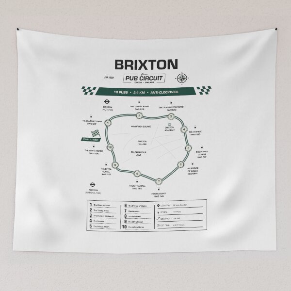Item preview, Brixton Pub Circuit Heritage Map designed and sold by CircuitDesign.