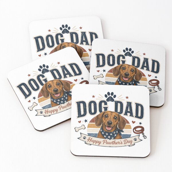 Item preview, Dachshund Dog Dad Happy Pawthers Day designed and sold by MoonStitch.