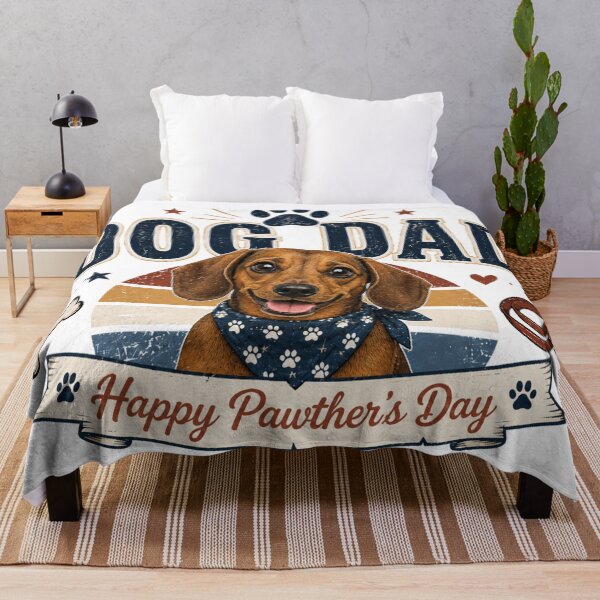 Item preview, Dachshund Dog Dad Happy Pawthers Day designed and sold by MoonStitch.