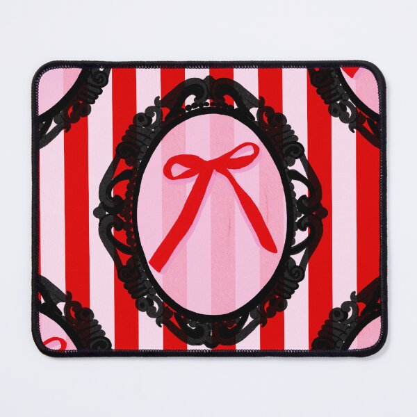 Item preview, My Gothic Romance – Victorian Cameo Bow Pattern in Pink Black and Crimson designed and sold by VirtuallyCreativ .