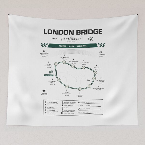 Item preview, London Bridge Pub Circuit Heritage Map designed and sold by CircuitDesign.