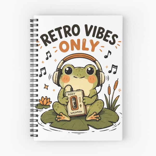 Item preview, Retro Vibes Only Frog Shirt — Cute Frog with Walkman Cassette Retro Music Lover Gift Funny Aesthetic Tee designed and sold by MaynyStudio.