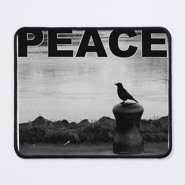 Item preview, Raven on bollard on riverbank in PEACE designed and sold by ZoffArt-Shop.
