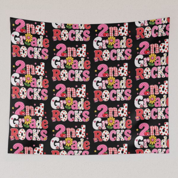 Item preview, 2nd Grade Rocks – Patterned School Sublimation designed and sold by Style2Vie.
