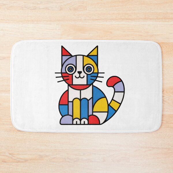 Item preview, T-Shirt - Sticker - Mondrian Cat Pop Geometry designed and sold by ForeverPrintsOK.
