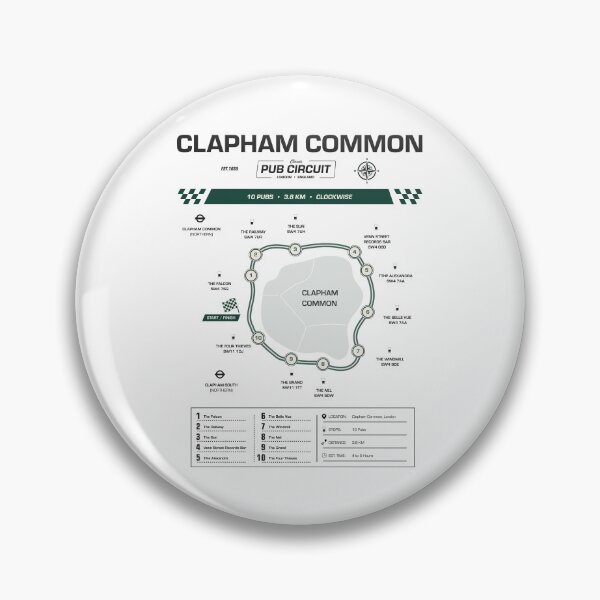 Item preview, Clapham Common Pub Circuit Heritage Map designed and sold by The Circuit Collection.