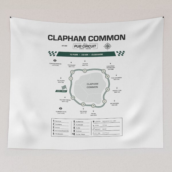 Item preview, Clapham Common Pub Circuit Heritage Map designed and sold by CircuitDesign.